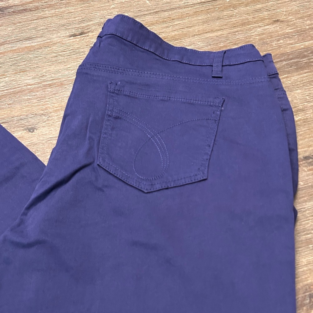 Monroe and Main Womens 22W Blue Cotton Spandex Straight Leg Pants New With Tags
